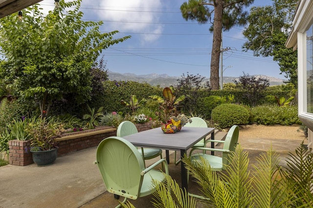 5118 Concord Pl, Carpinteria, CA 93013 - view of patio / terrace featuring outdoor dining area and a mountain view