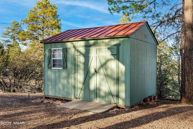 view of shed
