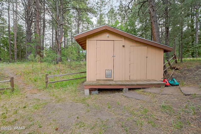 view of shed