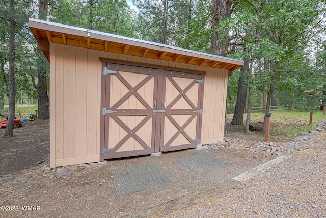 view of shed