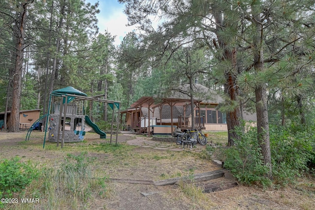 view of community jungle gym