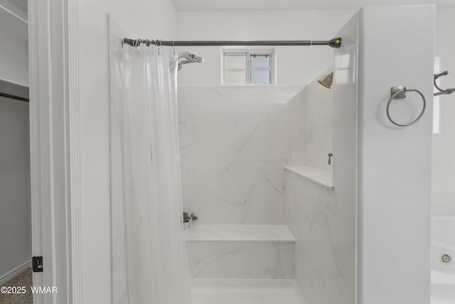 3401 W Hansen, Show Low, AZ 85901 - bathroom featuring a marble finish shower
