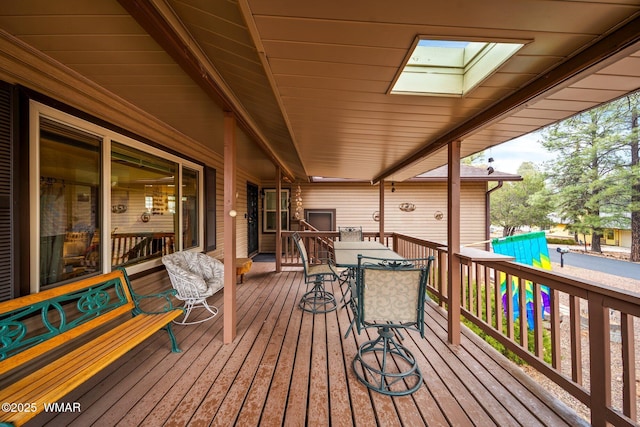 deck featuring outdoor dining space