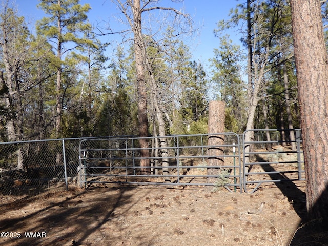view of gate with fence