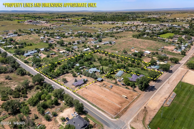 bird's eye view with a rural view