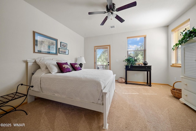 451 S Spirea Ln, Show Low, AZ 85901 - carpeted bedroom with access to exterior and a ceiling fan
