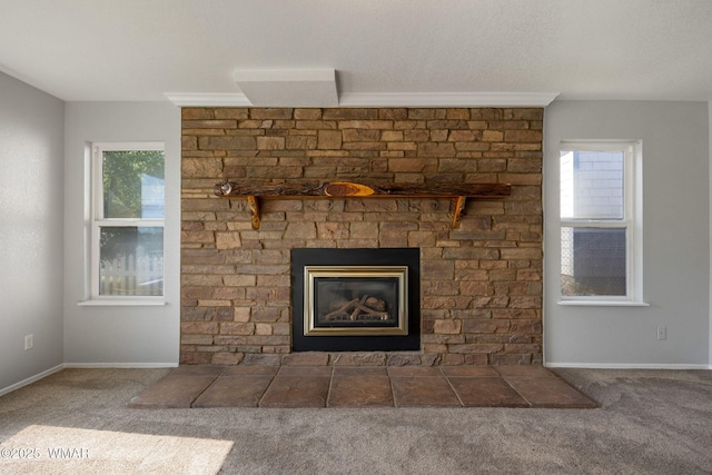 864 S 1st St E, Snowflake, AZ 85937 - detailed view of carpet floors, a glass covered fireplace, and baseboards