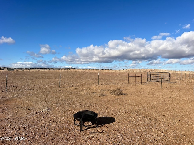 view of yard with a rural view