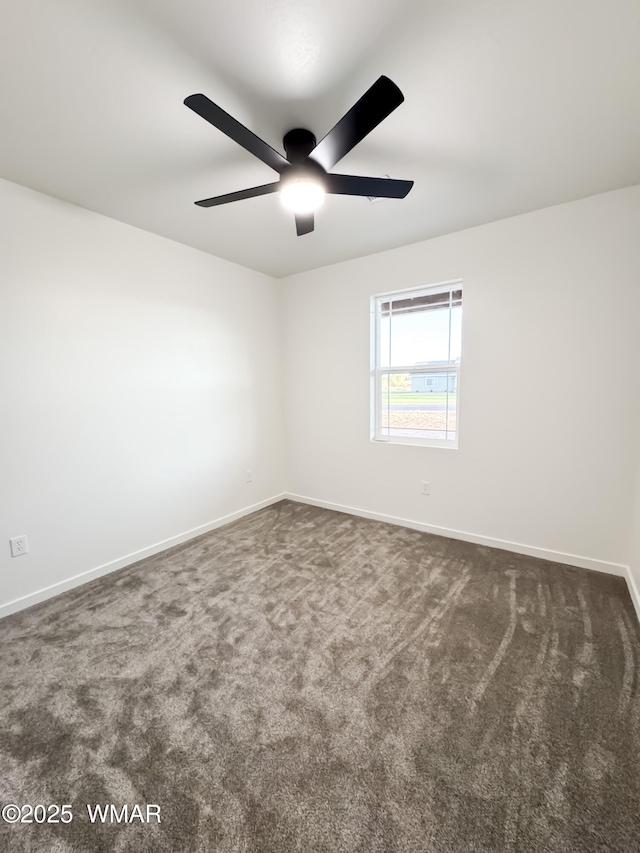 1316 W 7th St S, Snowflake, AZ 85937 - empty room with ceiling fan, baseboards, and dark colored carpet