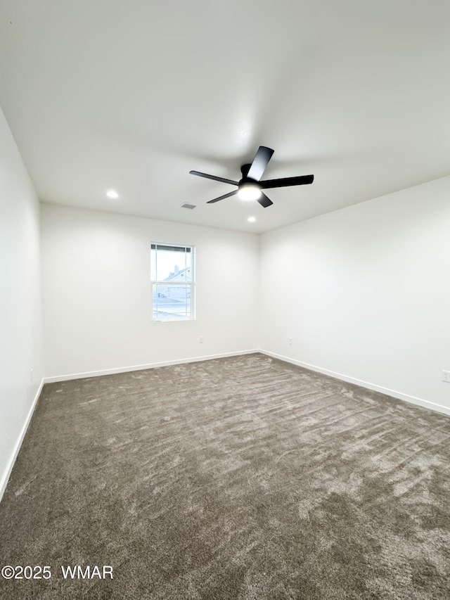 1316 W 7th St S, Snowflake, AZ 85937 - carpeted empty room featuring baseboards, a ceiling fan, and recessed lighting