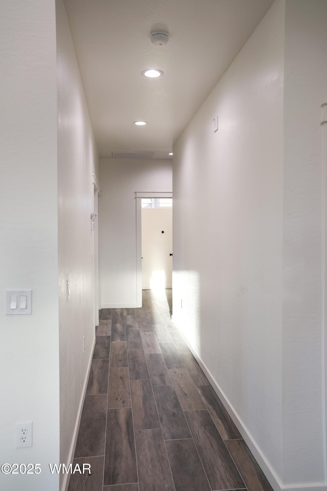 1316 W 7th St S, Snowflake, AZ 85937 - hall with recessed lighting, baseboards, and wood finished floors