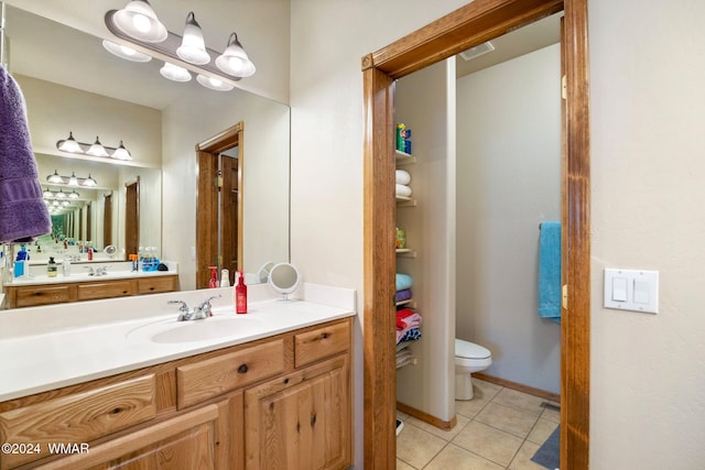 2740 W Maple Ln, Show Low, AZ 85901 - bathroom featuring vanity, tile patterned flooring, toilet, and visible vents