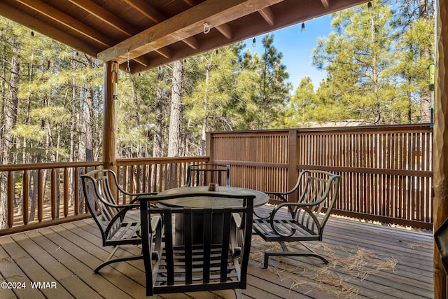 2740 W Maple Ln, Show Low, AZ 85901 - wooden terrace with outdoor dining area