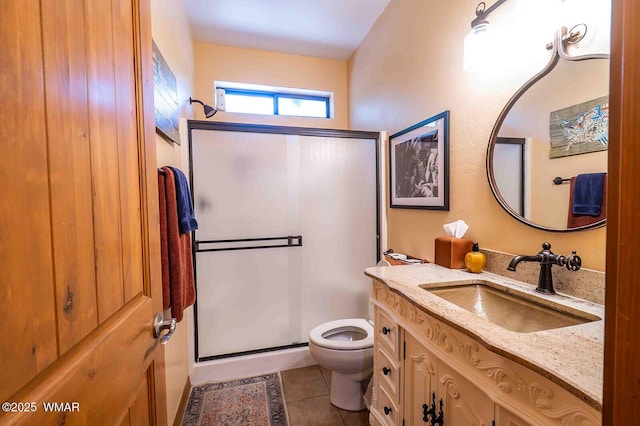 6757 Cheney Ranch Loop, Show Low, AZ 85901 - full bathroom featuring a stall shower, vanity, and tile patterned floors
