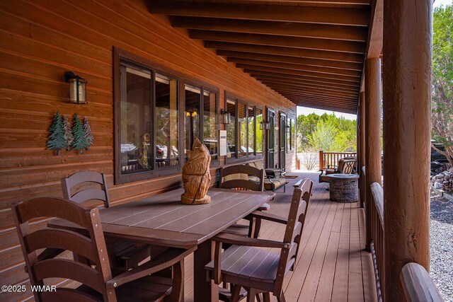 6757 Cheney Ranch Loop, Show Low, AZ 85901 - wooden deck with outdoor dining area