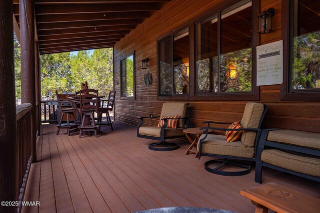 6757 Cheney Ranch Loop, Show Low, AZ 85901 - wooden deck featuring outdoor dining area