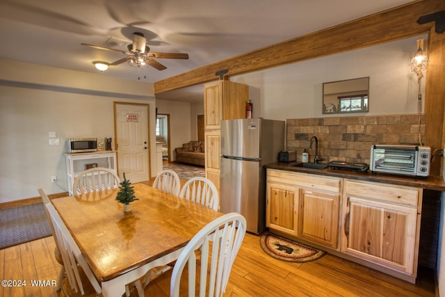 2020 S Pleasantview Dr, Show Low, AZ 85901 - dining room with ceiling fan and light wood finished floors