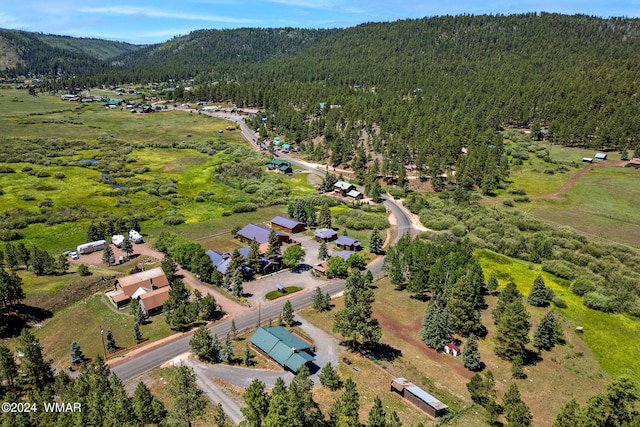 birds eye view of property featuring a view of trees