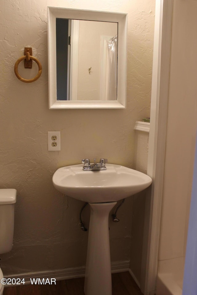bathroom with a sink and toilet