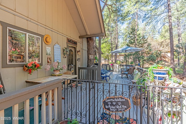 3738 Apache Trl, Pine, AZ 85544 - view of wooden deck