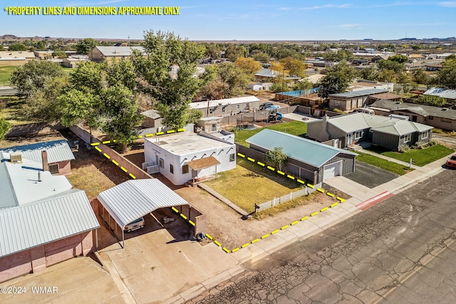 aerial view featuring a residential view