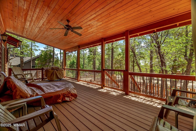 5621 E Starlight Ridge Rd, Lakeside, AZ 85929 - sunroom featuring a ceiling fan