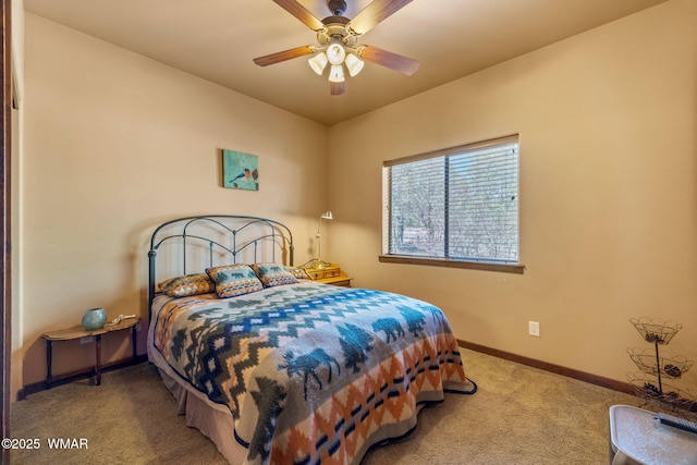 5621 E Starlight Ridge Rd, Lakeside, AZ 85929 - carpeted bedroom featuring baseboards and ceiling fan