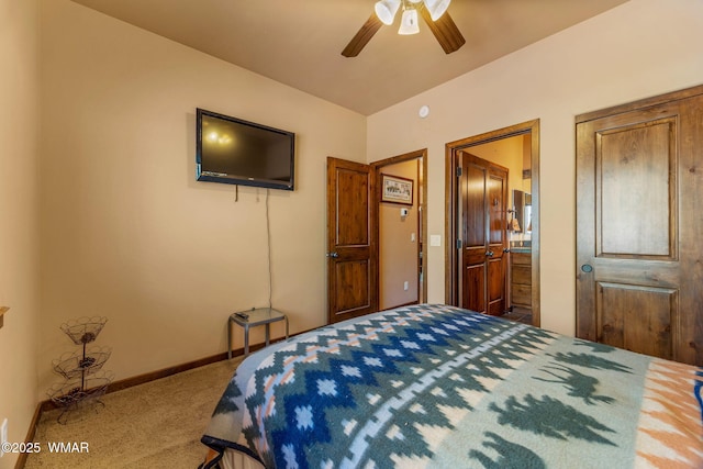 5621 E Starlight Ridge Rd, Lakeside, AZ 85929 - bedroom featuring carpet floors and ceiling fan