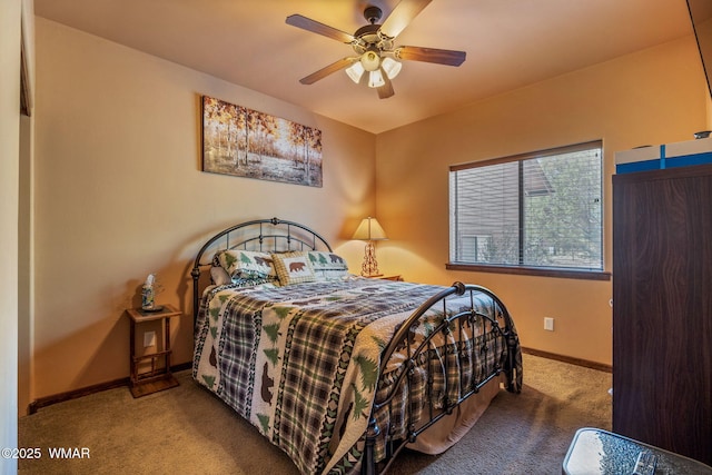 5621 E Starlight Ridge Rd, Lakeside, AZ 85929 - bedroom featuring carpet floors and a ceiling fan