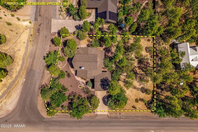 5621 E Starlight Ridge Rd, Lakeside, AZ 85929 - aerial view of property and surrounding area with property parcel outlined