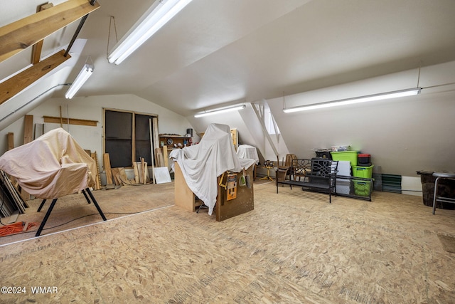 bonus room featuring lofted ceiling