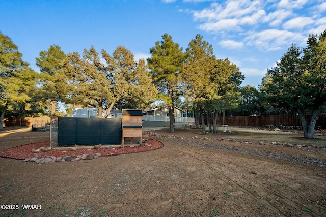 view of yard featuring fence