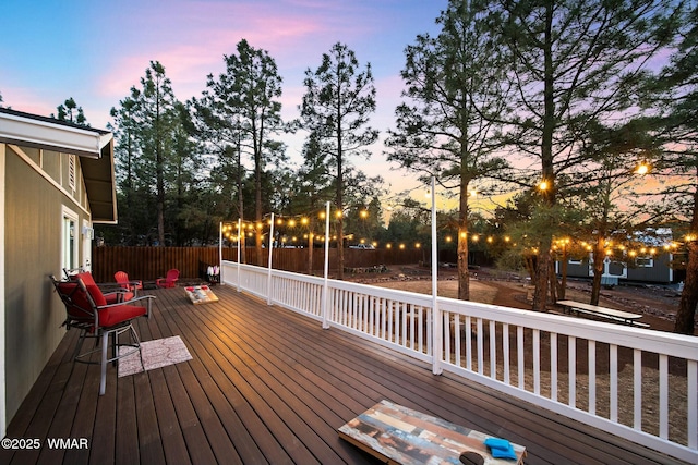 deck with fence