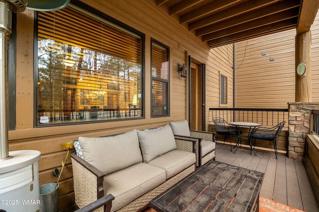 deck featuring an outdoor living space