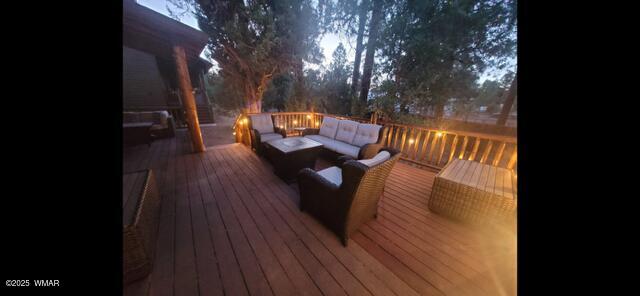 2930 W Lodgepole Ln, Show Low, AZ 85901 - deck with an outdoor living space with a fire pit