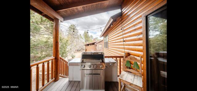2930 W Lodgepole Ln, Show Low, AZ 85901 - wooden deck with area for grilling