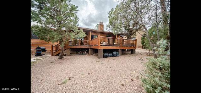 2930 W Lodgepole Ln, Show Low, AZ 85901 - back of property featuring a deck and a chimney