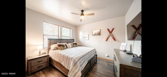 2930 W Lodgepole Ln, Show Low, AZ 85901 - bedroom featuring dark wood-type flooring and a ceiling fan