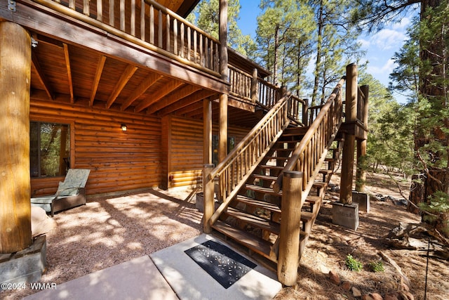 view of patio with stairs