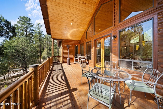 deck with french doors