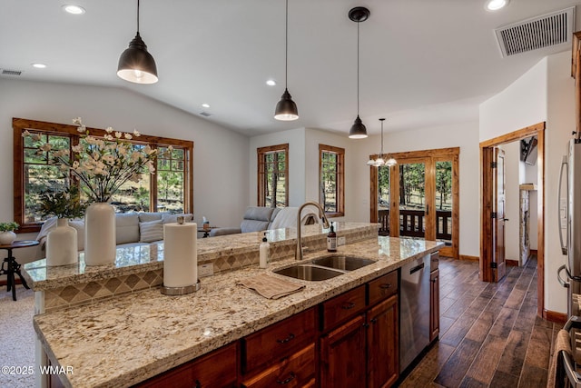 3 County Road 1058, Greer, AZ 85927 - kitchen featuring a sink, dishwasher, healthy amount of natural light, recessed lighting, and french doors