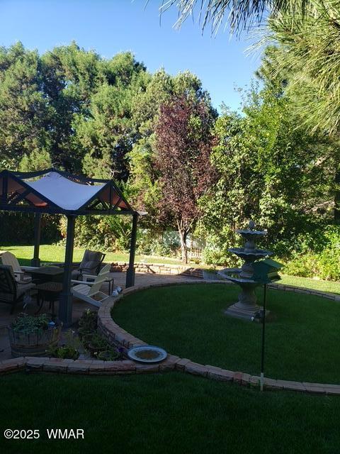 view of yard featuring a gazebo