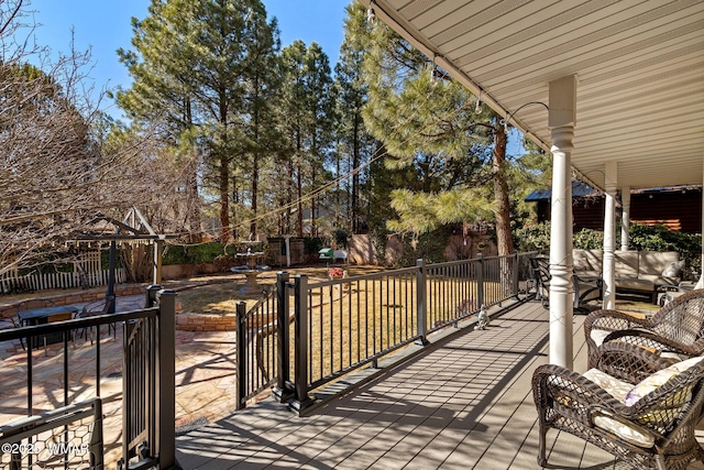 view of patio with an outdoor living space