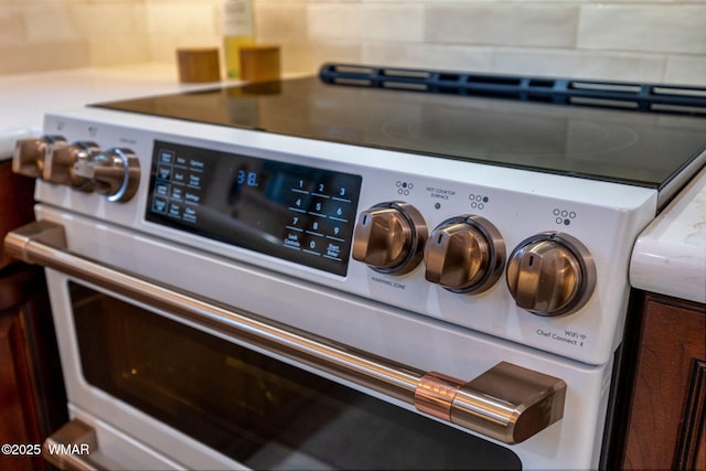 details featuring stainless steel electric stove