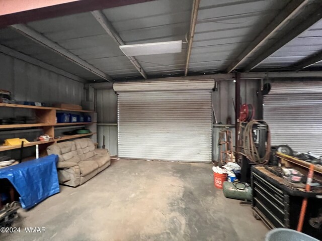 view of garage