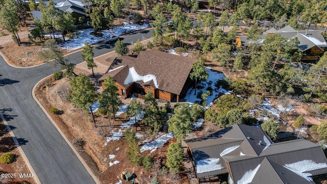 drone / aerial view with a residential view