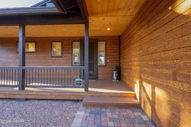 property entrance with a porch