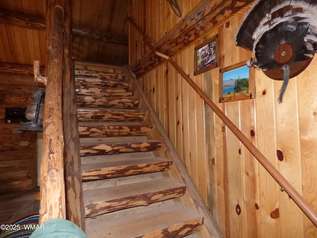 30 County Road 2066, Alpine, AZ 85920 - stairway with wooden walls