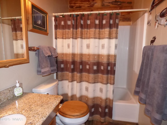 30 County Road 2066, Alpine, AZ 85920 - full bathroom with shower / bath combination with curtain, toilet, and vanity