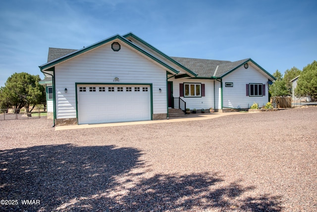 6646 Broken Arrow Way, Show Low, AZ 85901 - ranch-style house featuring a garage, gravel driveway, and a shingled roof